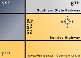 Map Showing the First, Seventh and Eight Police Districts Covering Wantagh