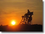 Sun sets on Jones Beach Lifeguard, Photo by Donna Hoesten